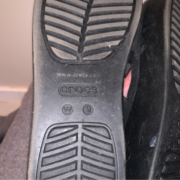 Croc Black Platform Sandals 9 - Picture 2 of 9